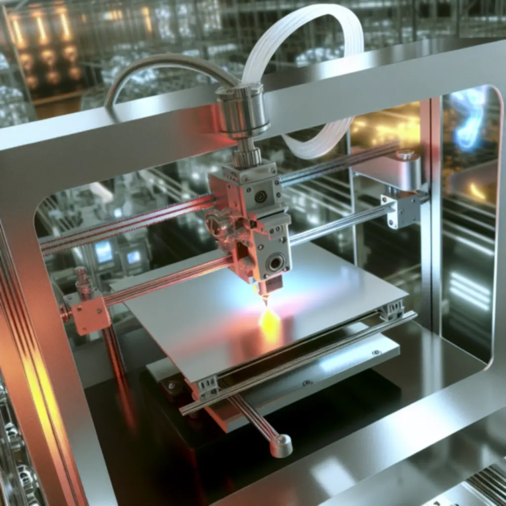 Zaawansowana przemysłowa drukarka 3D w trakcie pracy