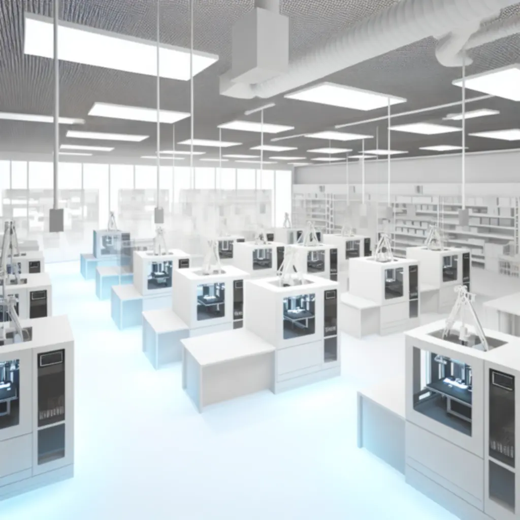 Nowoczesny park maszynowy z drukarkami 3D